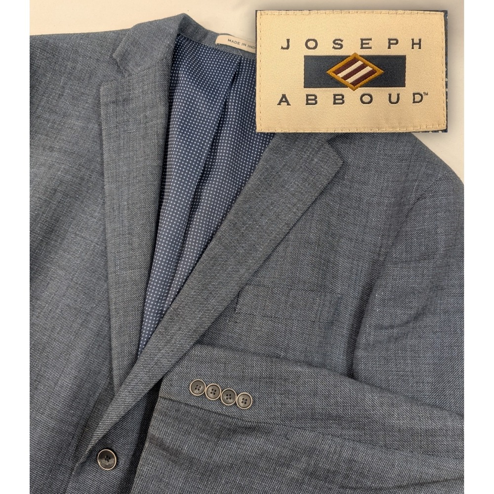 Joseph Abboud Unstructured Linen Wool Blazer Sports Coat Suit Jacket 46R 48"